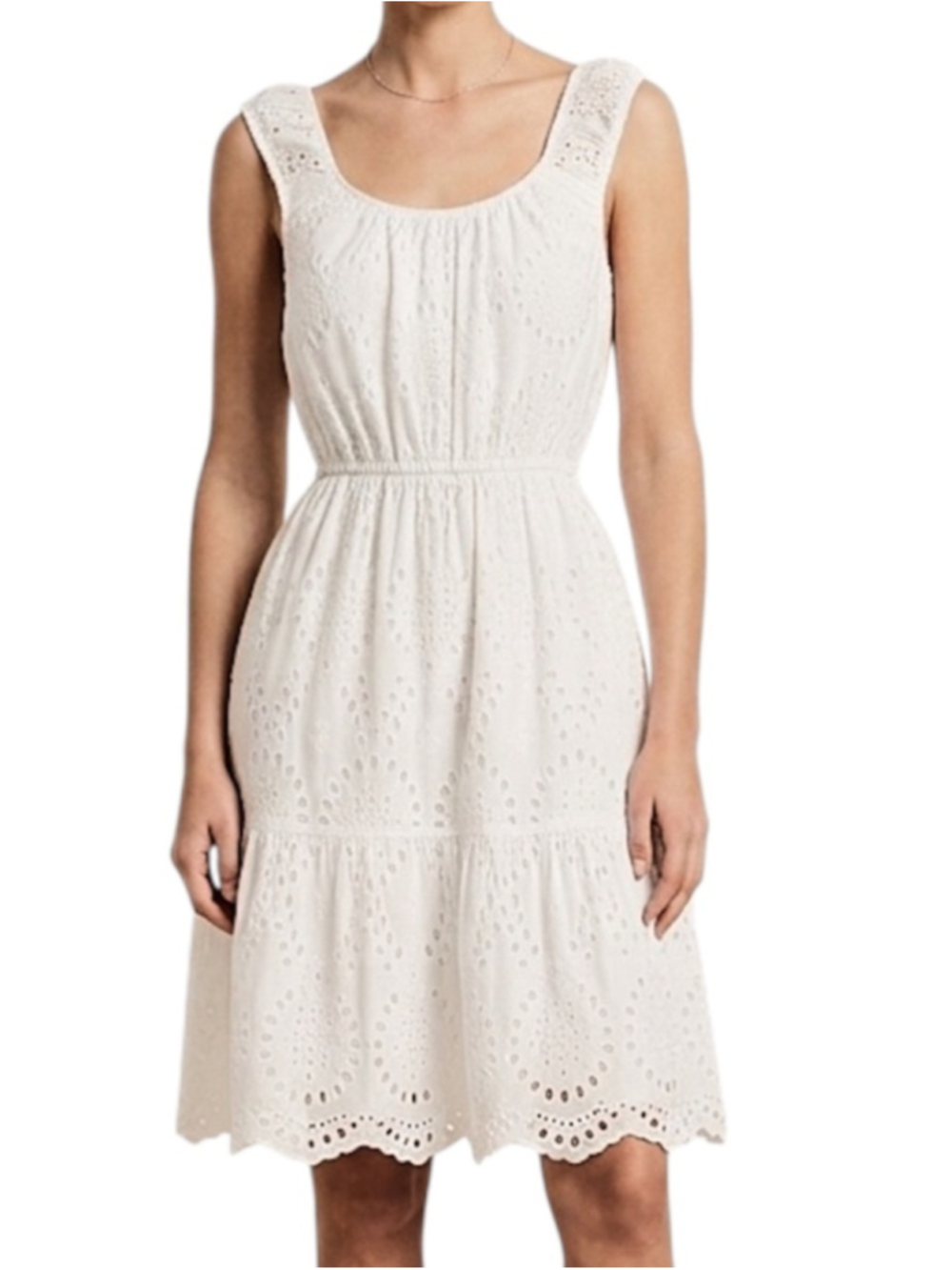 Lungo L'Arno Italy white eyelet broderie anglaise cotton cottagecore dress L